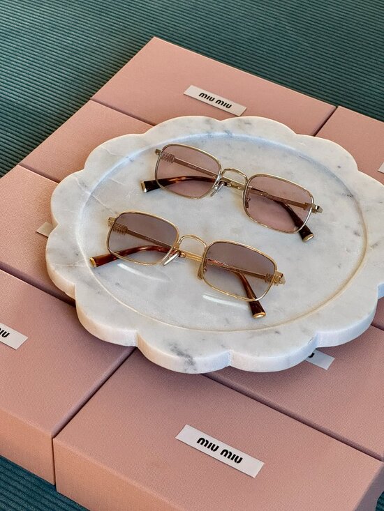Miu Miu Women Sunglasses Pale Gold Pink Rectangle MUA53S ZVN4I0 NEW AUTHENTIC main image 13